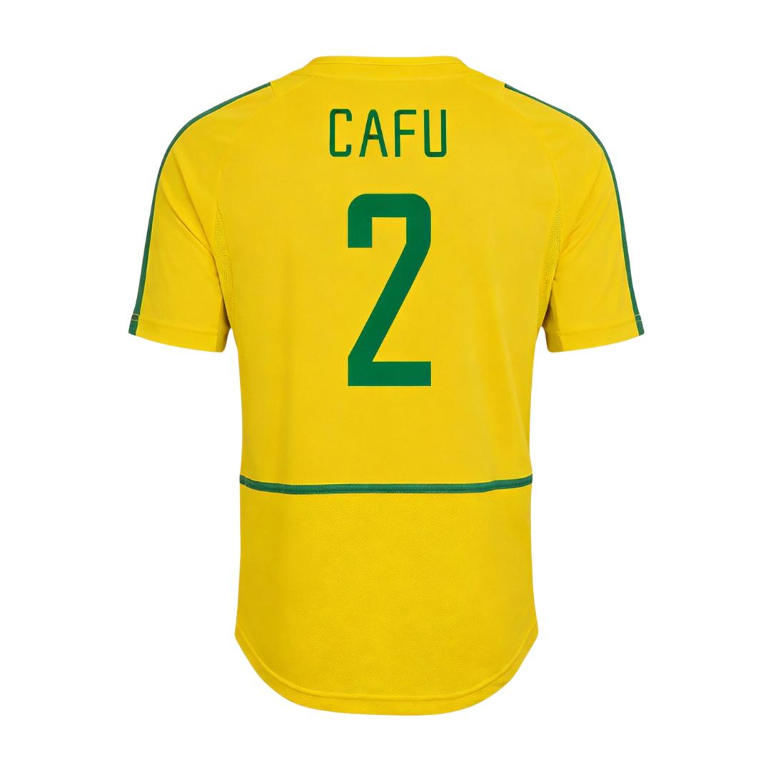 Retro Soccer Jersey CAFU #2 Brazil Home 2002/03