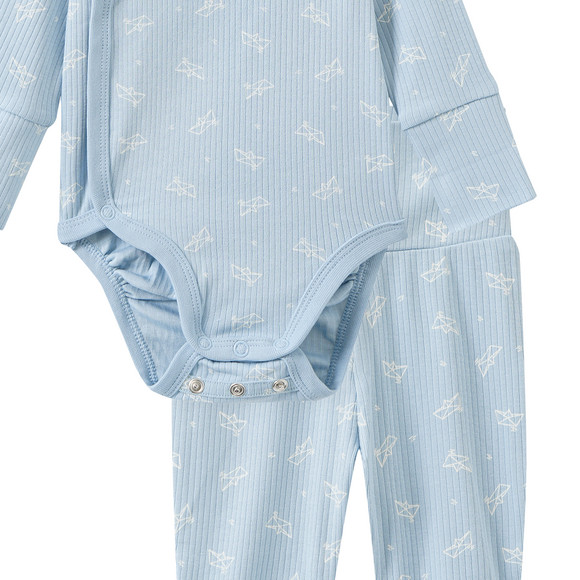Topomini Newborn Set aus Wickelbody, Hose und Mütze