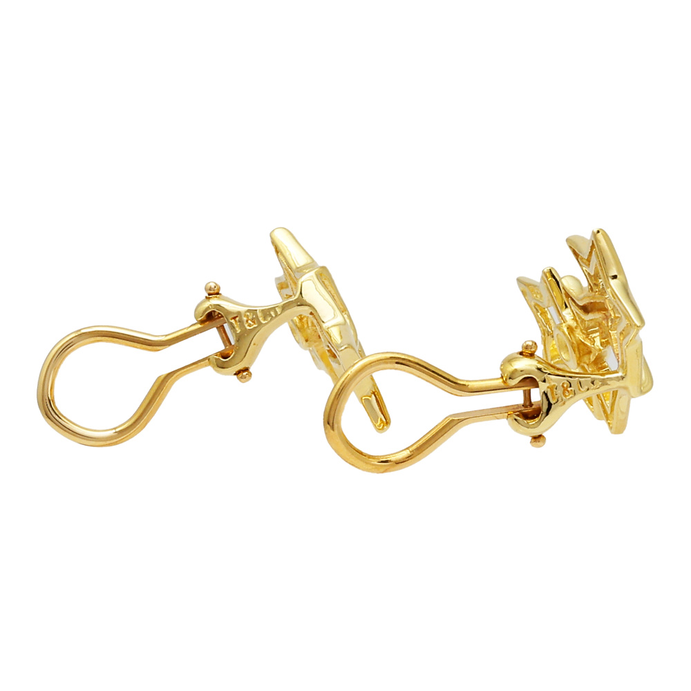 Tiffany & Co. Tiffany Triple Star K18YG Yellow Gold Earrings