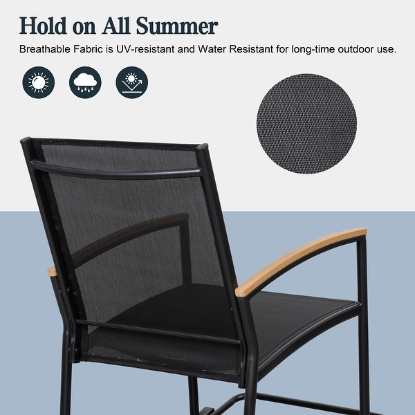Futzca 3Piece Patio Bistro Sets,Two Chairs with Coffee Table