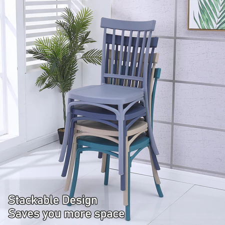 Kerusi Makan Simple Elegan | Nordic Windsor Backrest Chair – Plastik Tebal & Kukuh – Hiasan Rumah Moden – Stok Sedia