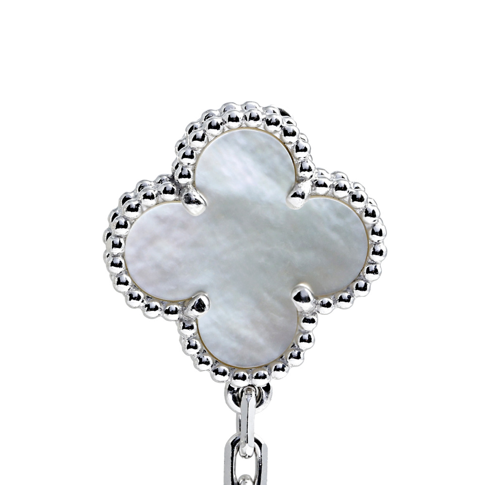 Van Cleef & Arpels Magic Alhambra 3 Motifs Earrings 18K White Gold VCARN18800