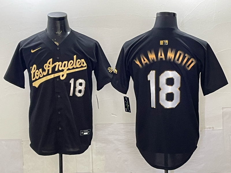 Men's Los Angeles Dodgers Yoshinobu Yamamoto #18 Black Alternate Limited Jersey