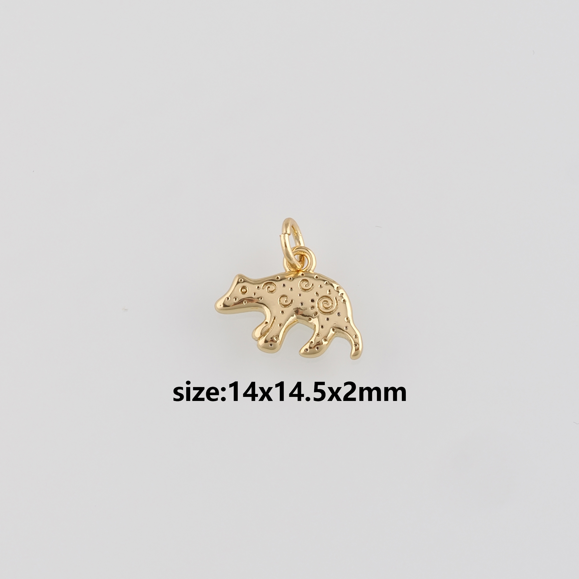 18K Gold Filled Chameleon Pendant,Dainty Animal Charm Earrings Necklace for DIY Jewelry Making Supply