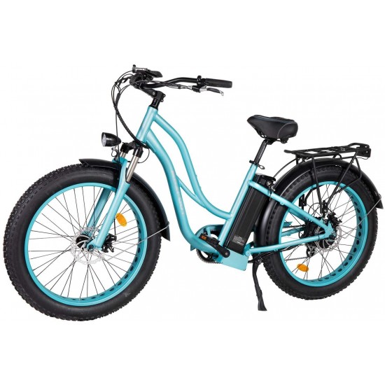 Couple Bike 26″ Electric Fat Tire Bicycle, 750W 48V/13Ah Removable Lithium Battery 23MPH 55 Miles E-Bikes, 7-Speed Gear, Commuter Bike for Adults Man and Woman