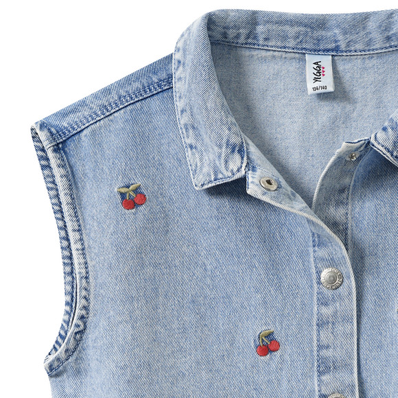 Yigga Mädchen Jeansbluse mit Stickerei