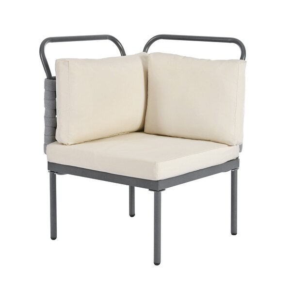 Patio Sectional Sofa Set Woven Rope Furniture Set with Cushions