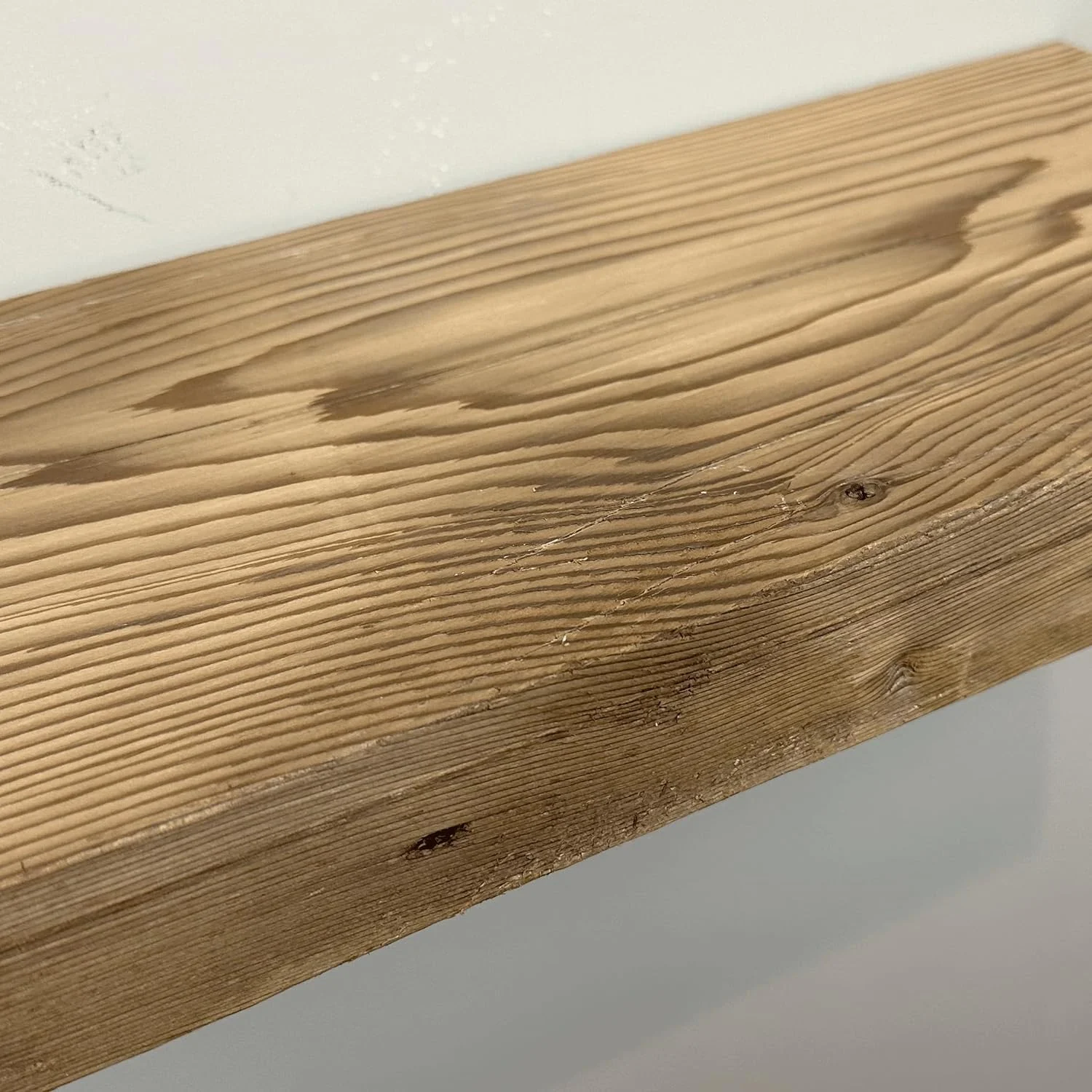 Reclaimed Wood Mantel Shelf | Easy-To-Install | Steel Angle Brackets Included | Rustic Decoration | 2
