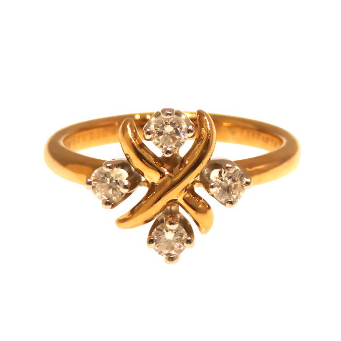 Tiffany & Co. Schlumberger Ring Platinum & 18K Rose Gold Diamond