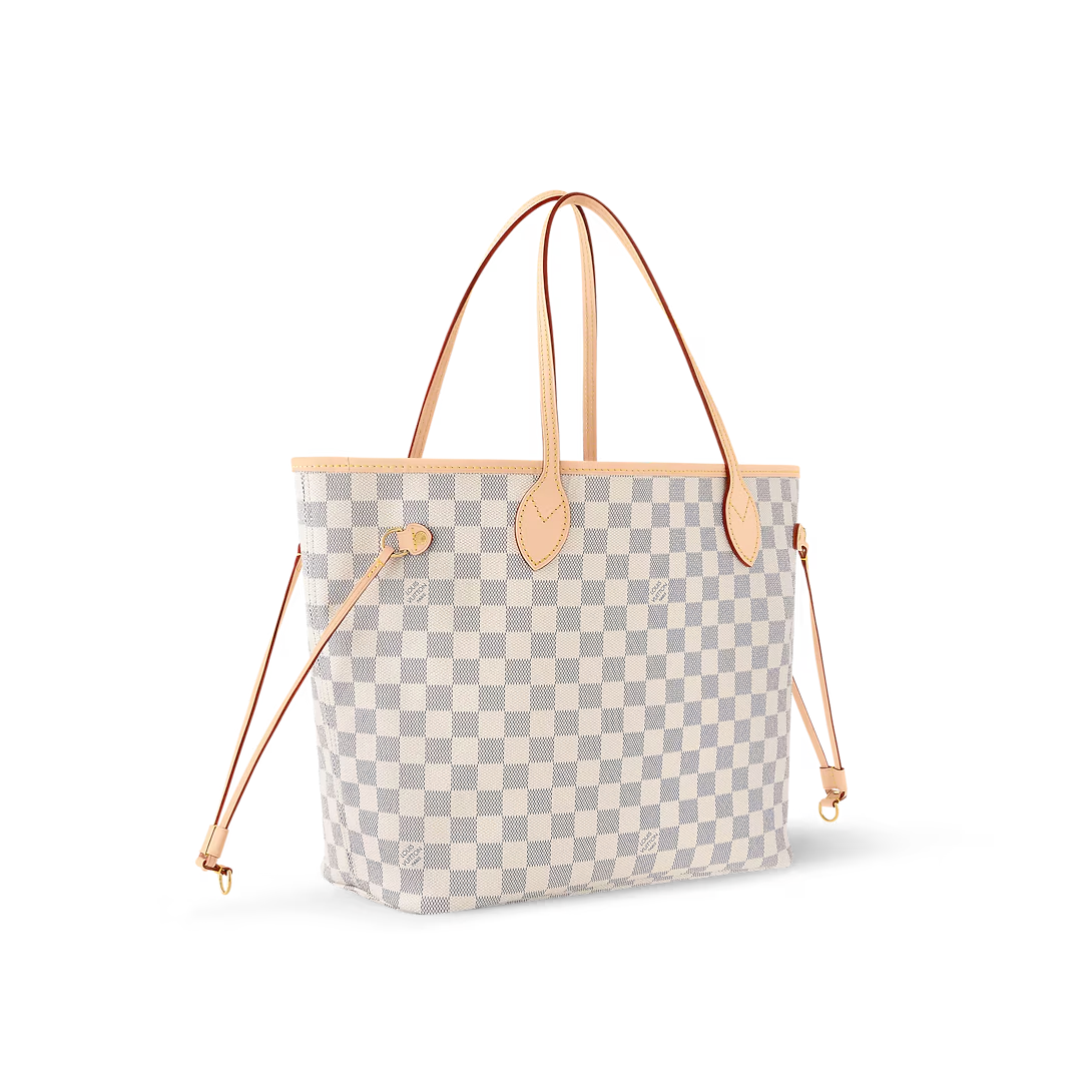 Louis Vuitton Neverfull MM Tote Bag Damier Azur Canvas Rose Ballerine 31cm N40603 1