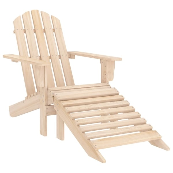 vidaXL Adirondack Chair Patio Adirondack Chair with Ottoman Solid Wood Fir