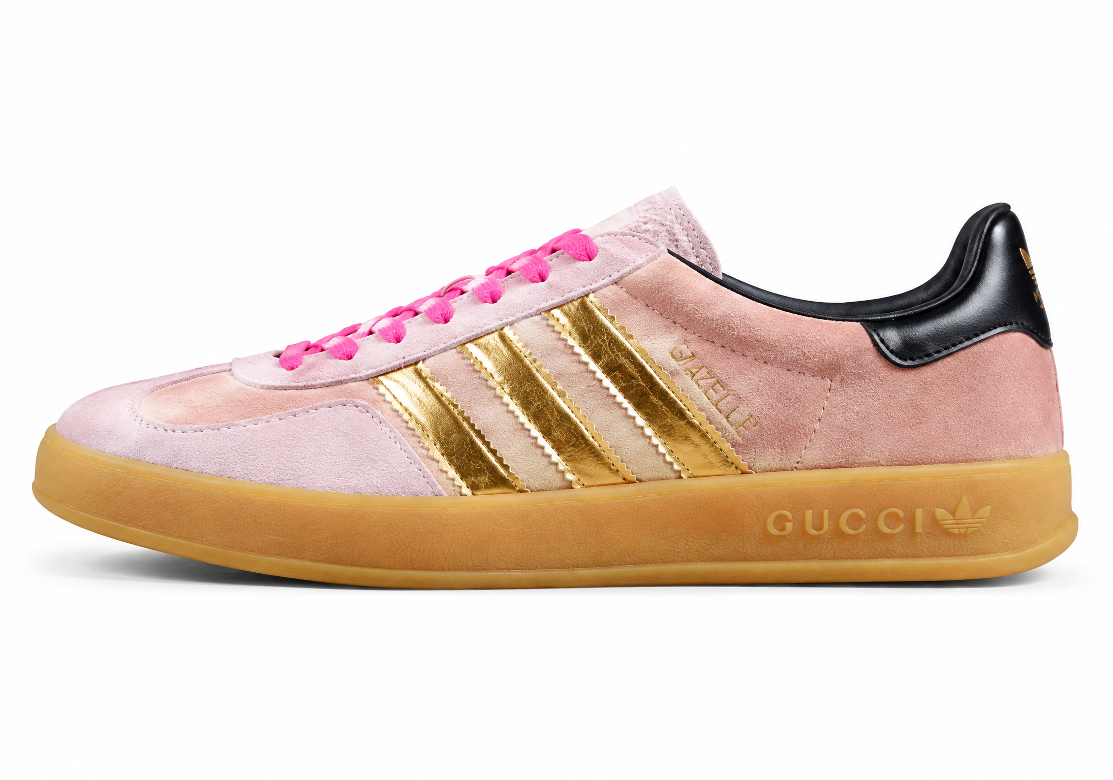 Adidas X Gucci Gazelle Shoes Light Pink/Gold/Core Black 707864