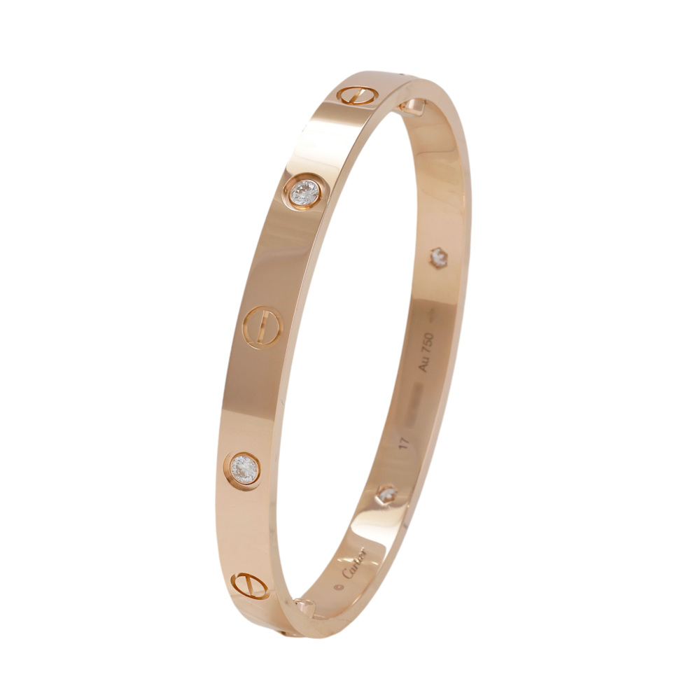 Cartier Love Classic Model Bracelet 18K Rose Gold Diamond B6082000