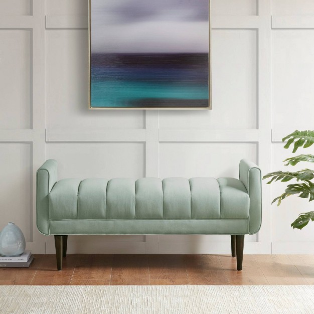 Lyndale Upholstered Modern Accent Bench Seafoam Madison Park