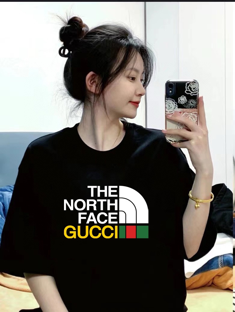 大人カジュアル半袖 The North Face x Gucci ザノースフェイス tシャツ コピー汗をかいてもベタつかない！