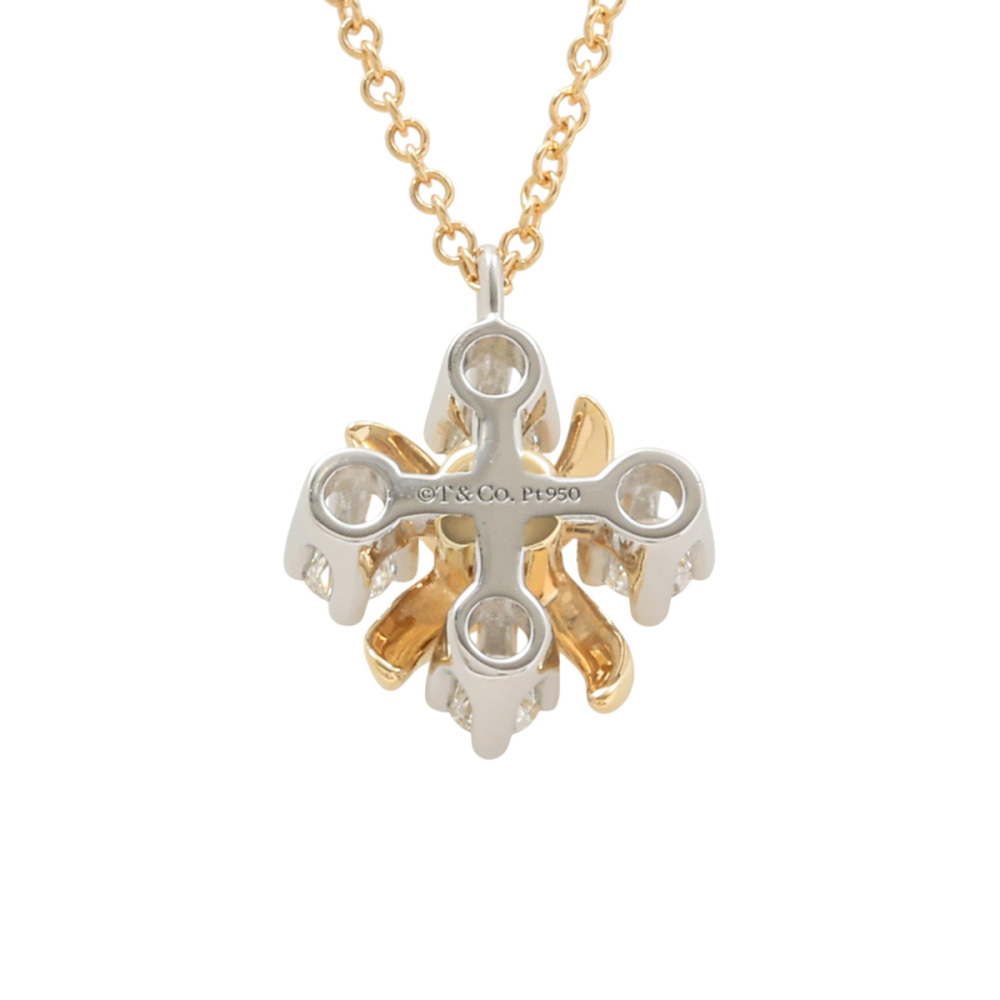 Tiffany & Co. Schlumberger Rin Necklace Platinum & 18K Yellow Gold Diamond 60022674