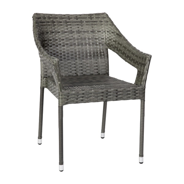 All Weather Commercial Grade PE Rattan Stacking Patio Chairs