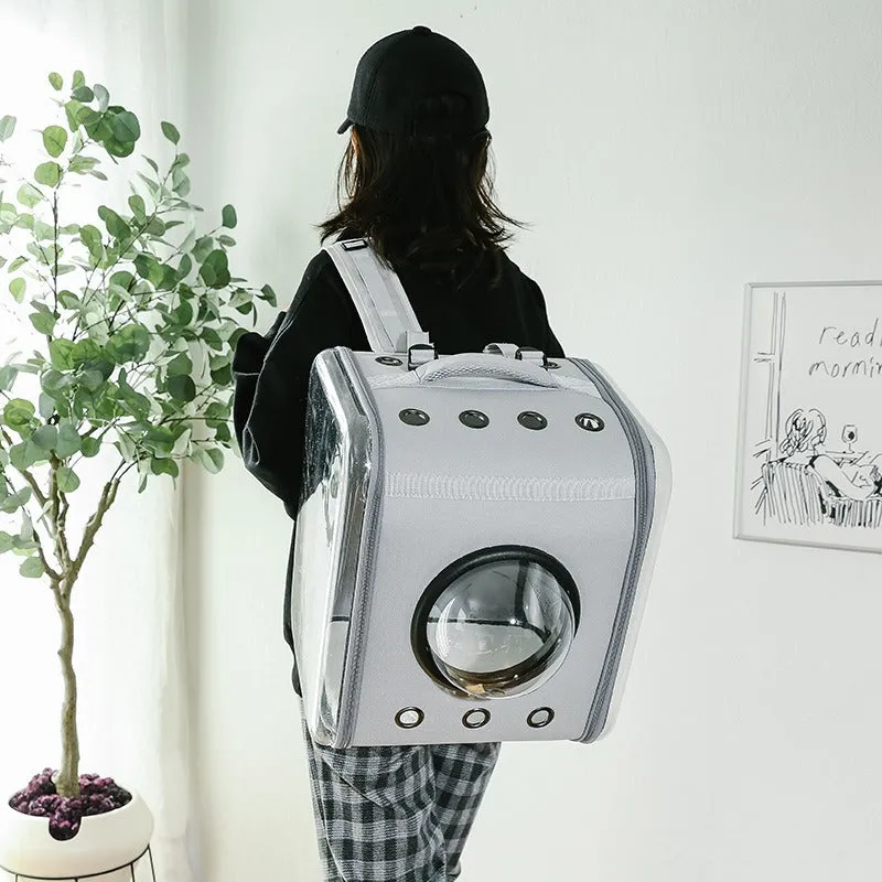 Large Pet Backpack Portable Space Capsule Breathable Window Cat Carrier