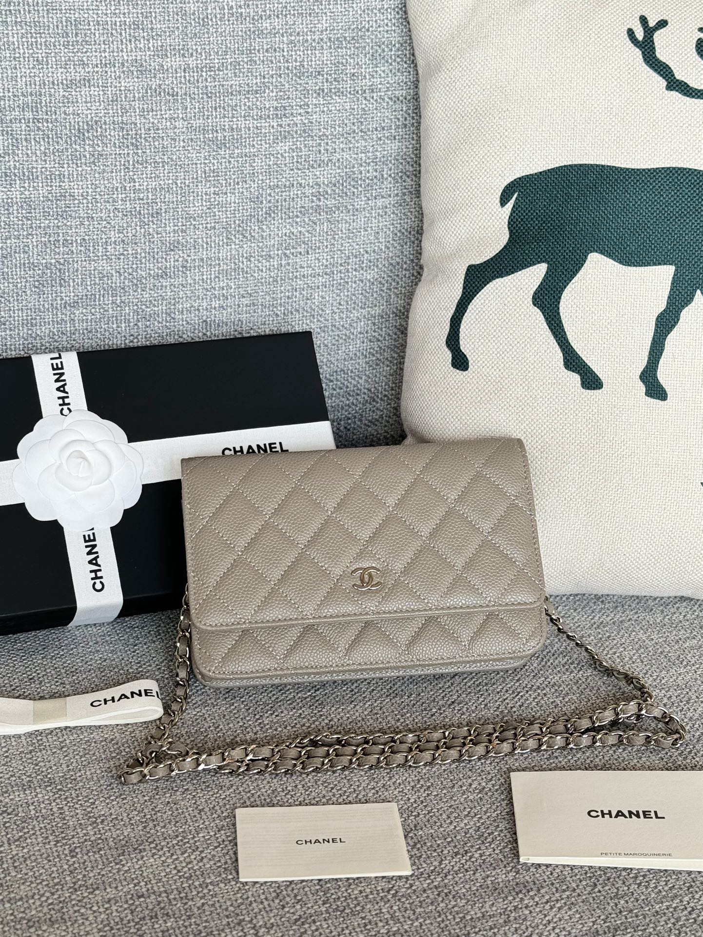 Chanel WOC Metallic Grey