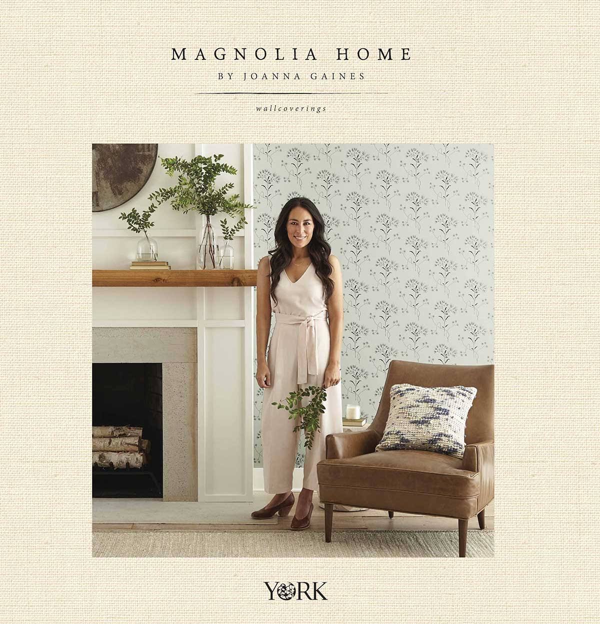 Magnolia Home Woven Trellis Wallpaper, Beige