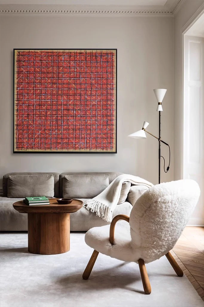 AH079 - Chanel Gabrielle 1994 Tweed Linen Christmas Warmth Wall Decor