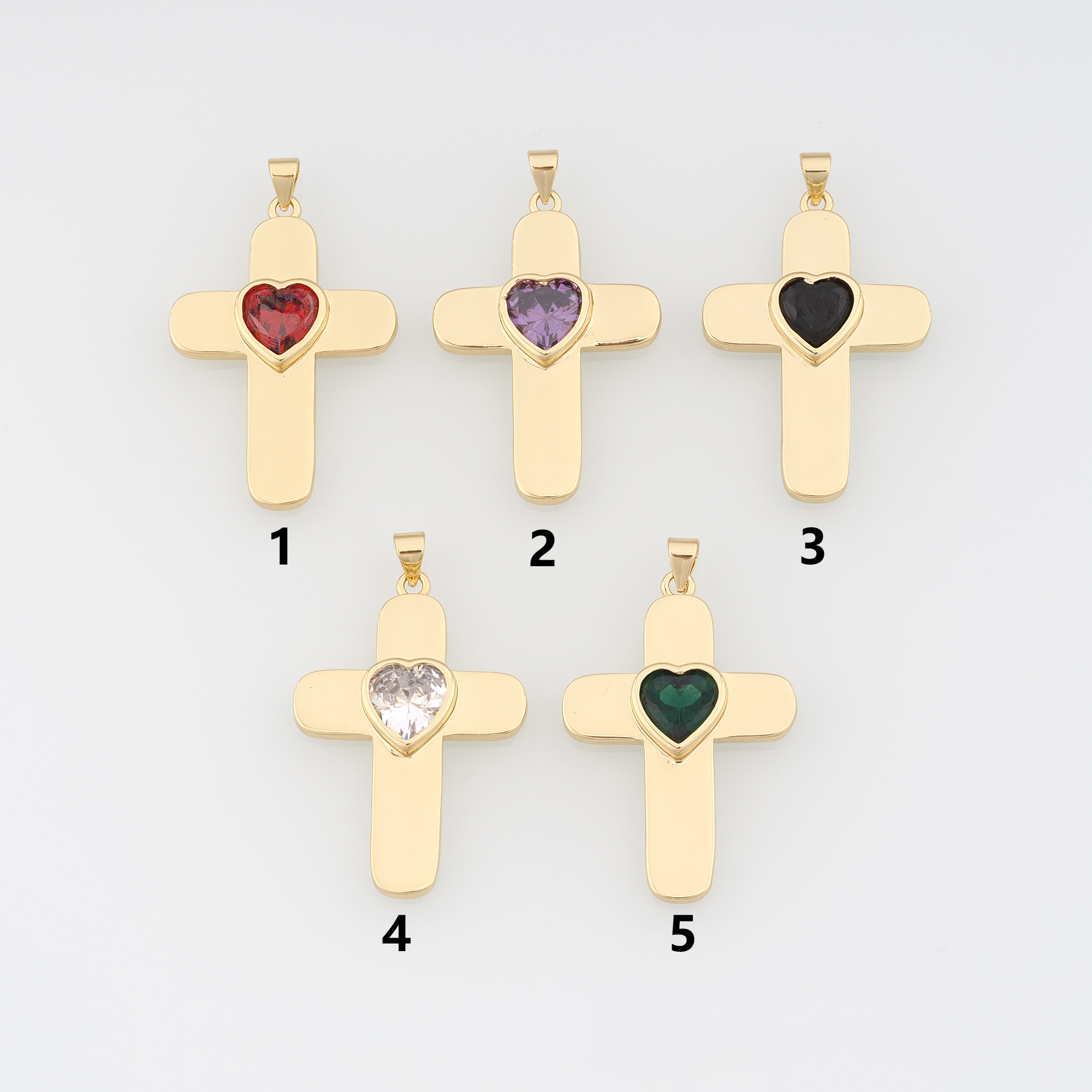 18K Gold Filled Cross Pendant,CZ Micro Pave Cross Charm Earrings Necklace for DIY Jewelry Making Supply