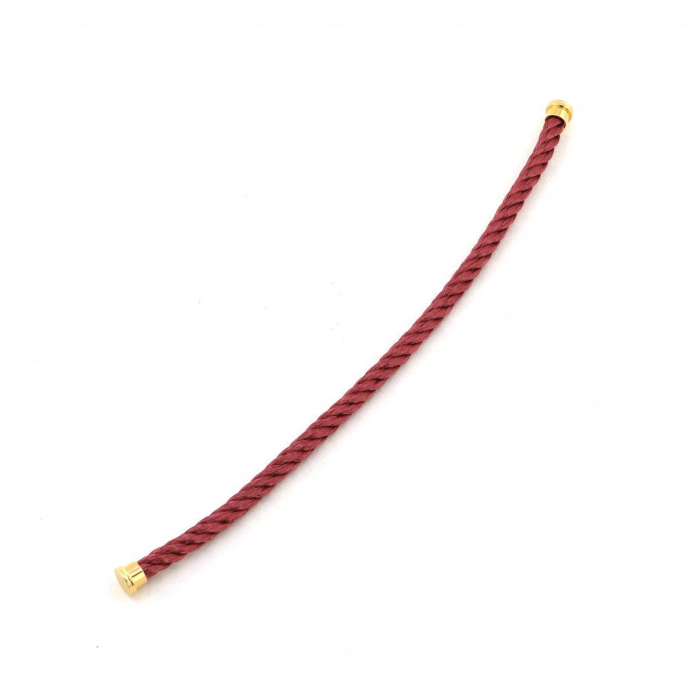 FRED Cable Lm Textile Pink Size 16 K18YG Yellow Gold Accessory