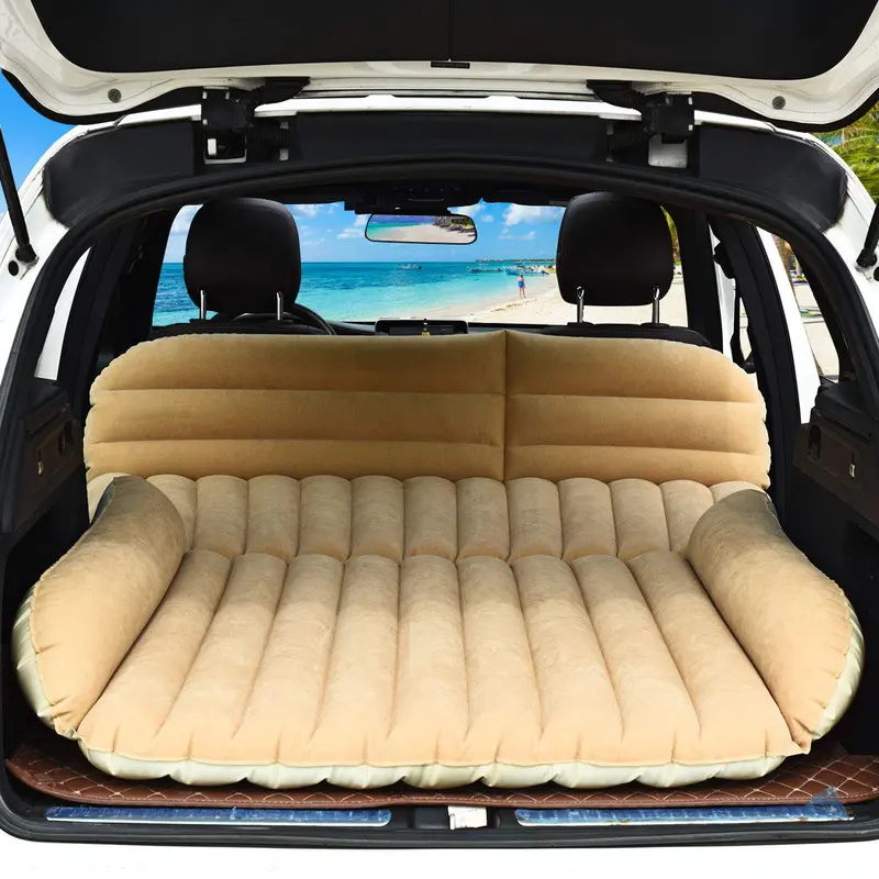 SUV Backseat Air Mattress – Inflatable Car Bed with Electric Pump and Soft Flocked Surface