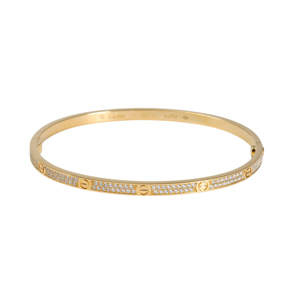 Cartier Love Pave Bracelet 18K Yellow Gold Diamond N6710600