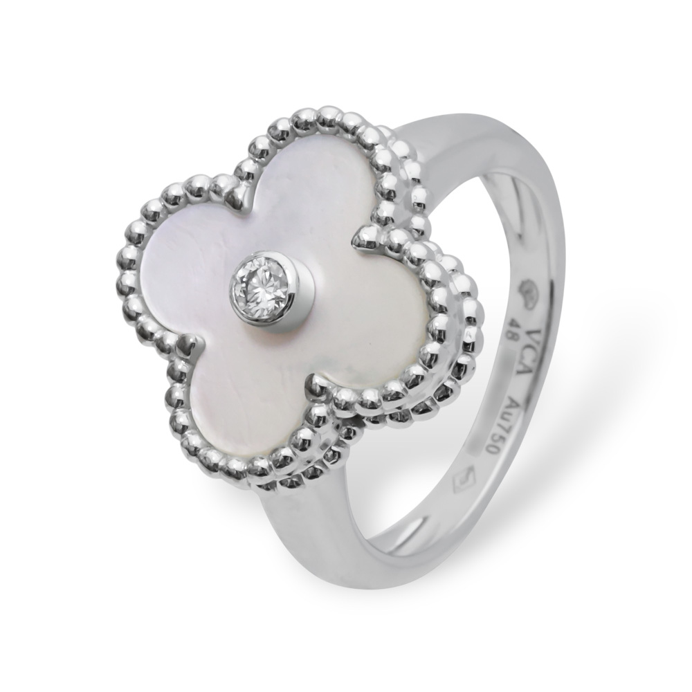 Van Cleef & Arpels Vintage Alhambra Ring 18K White Gold VCARF48900