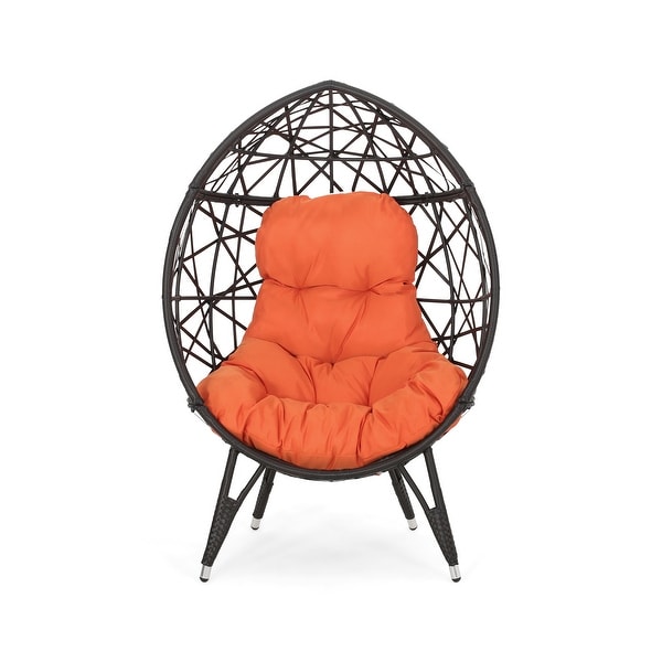 Palazzo Wicker Cushioned Teardrop Chair by Christopher Knight Home
