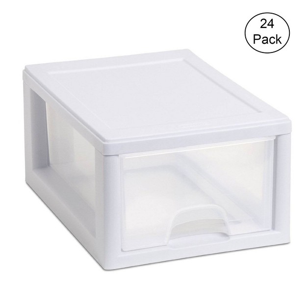 Sterilite Small Box Modular Stacking Storage Drawer Container Closet