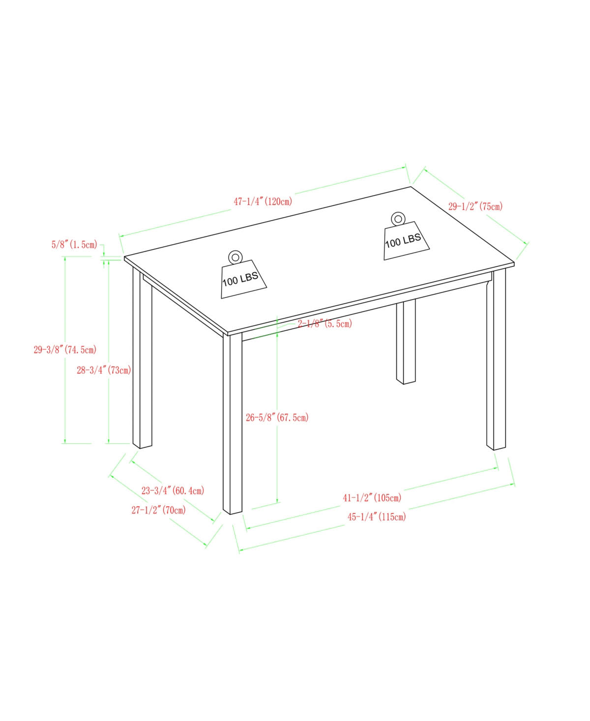 Walker Edison 5 Piece Modern Dining Set - White