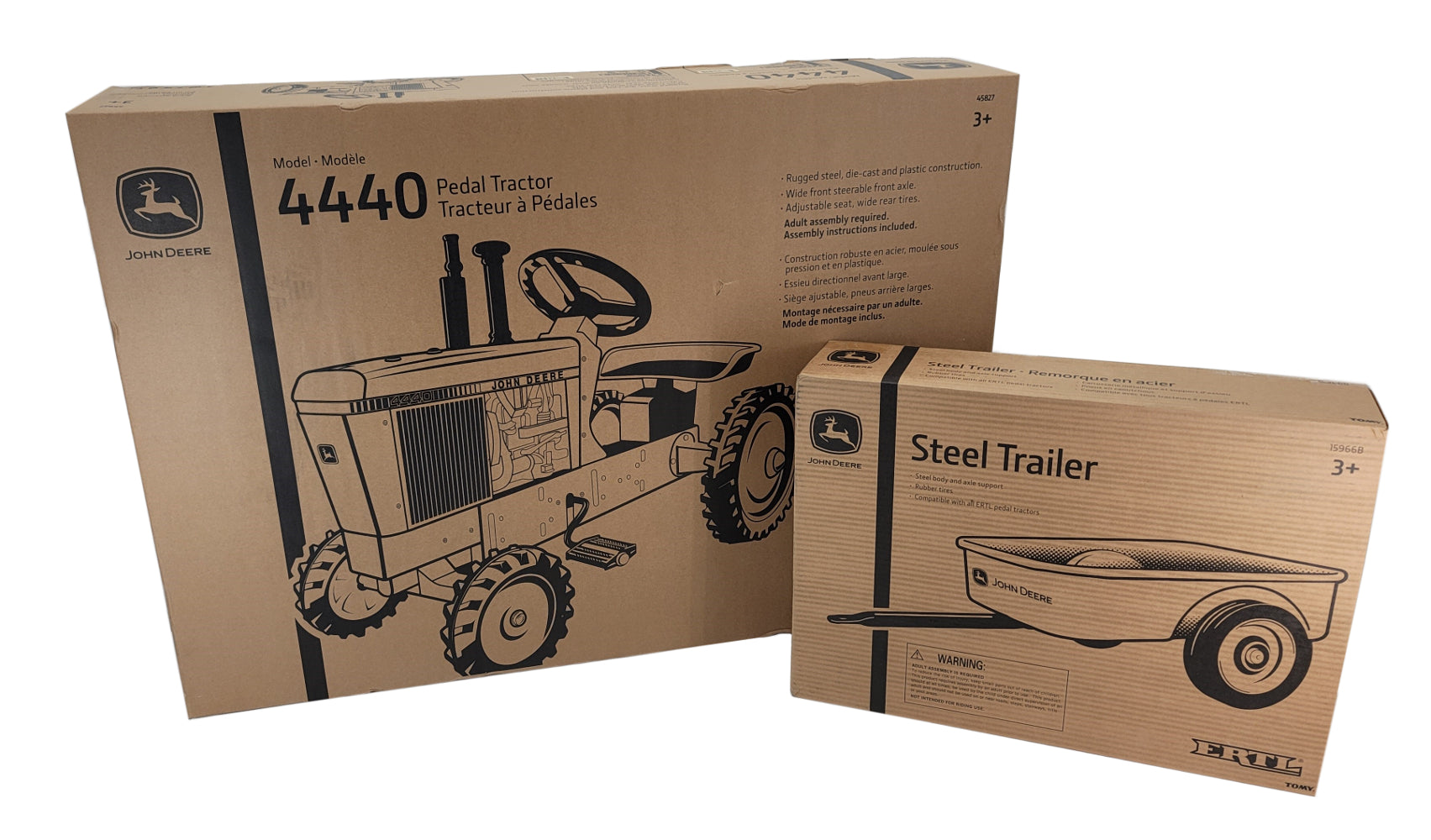 John Deere 4440 Pedal Tractor w/ Steel Trailer – LP81017A