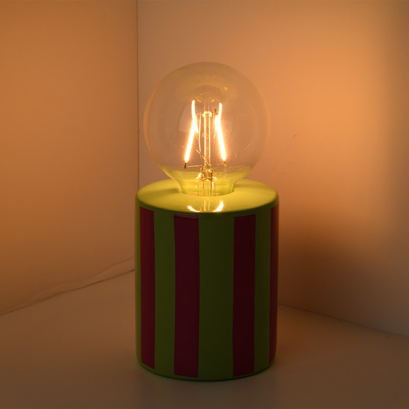 My Home Tischlampe mit bunten Streifen
