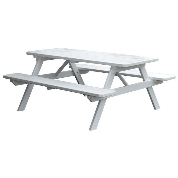 Pine 8' Picnic Table with Attached Benches