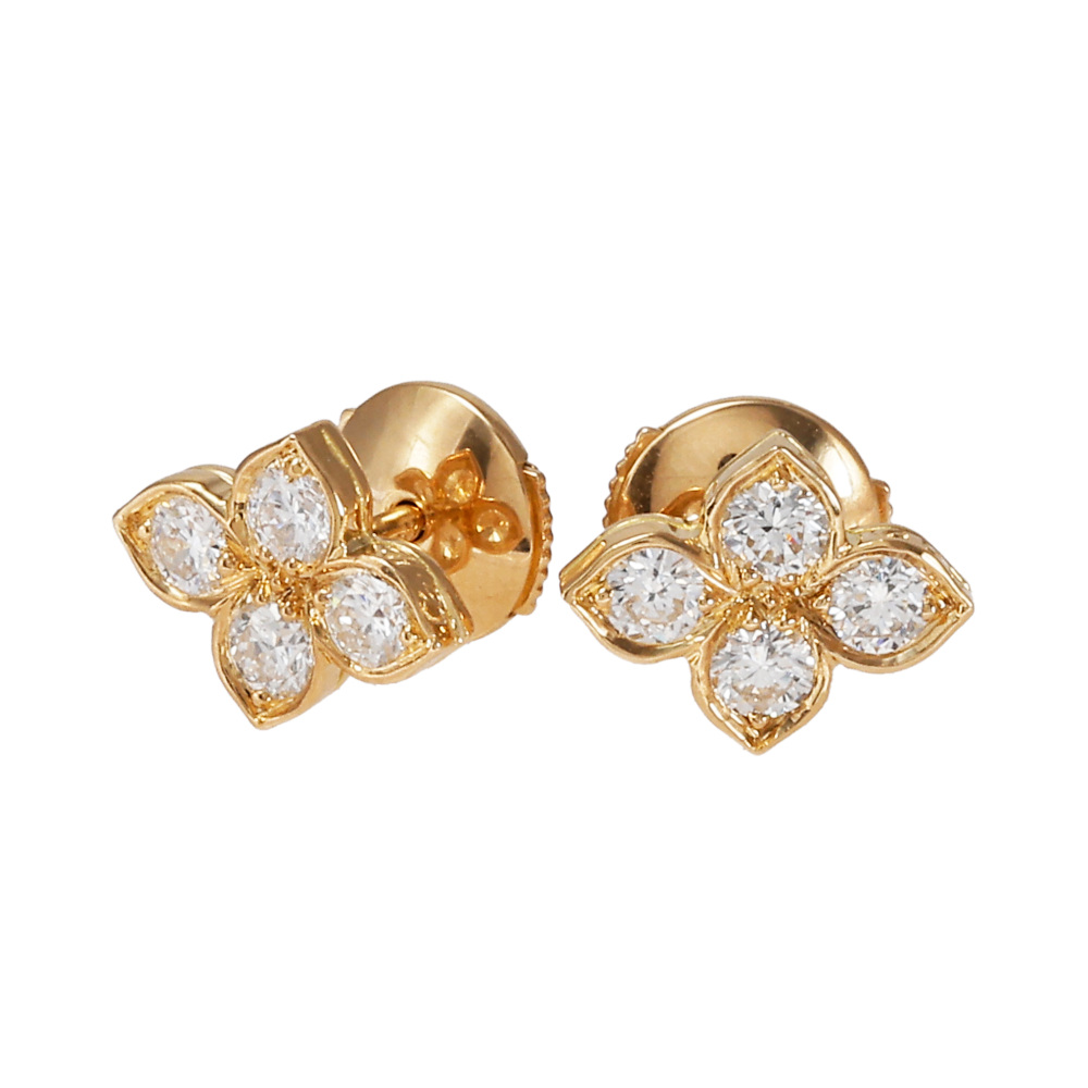 Cartier Hindu Earrings 18K Yellow Gold Diamond