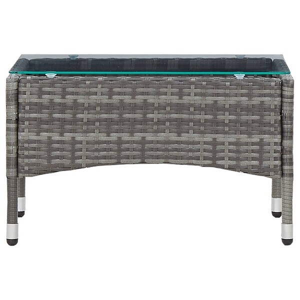 vidaXL 4 Piece Patio Lounge Set with Cushions Poly Rattan Gray