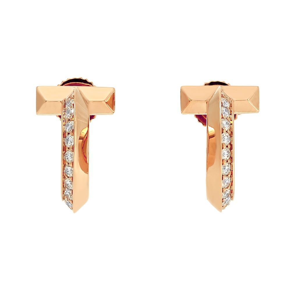 Tiffany & Co. Tiffany T Extra Mall Earrings 18K Rose Gold 69782981