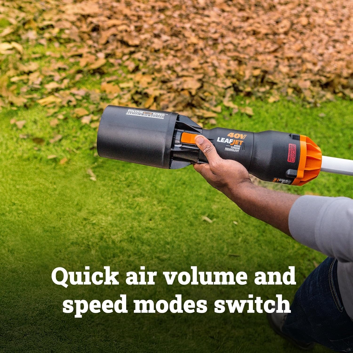 Cordless Leaf Blower, Electric Blower with 620 CFM & 165 MPH, Blowers for Lawn Care with Brushless Motor & 3 Speed Control, 2 × 4.0 Ah Batteries & Charger Included