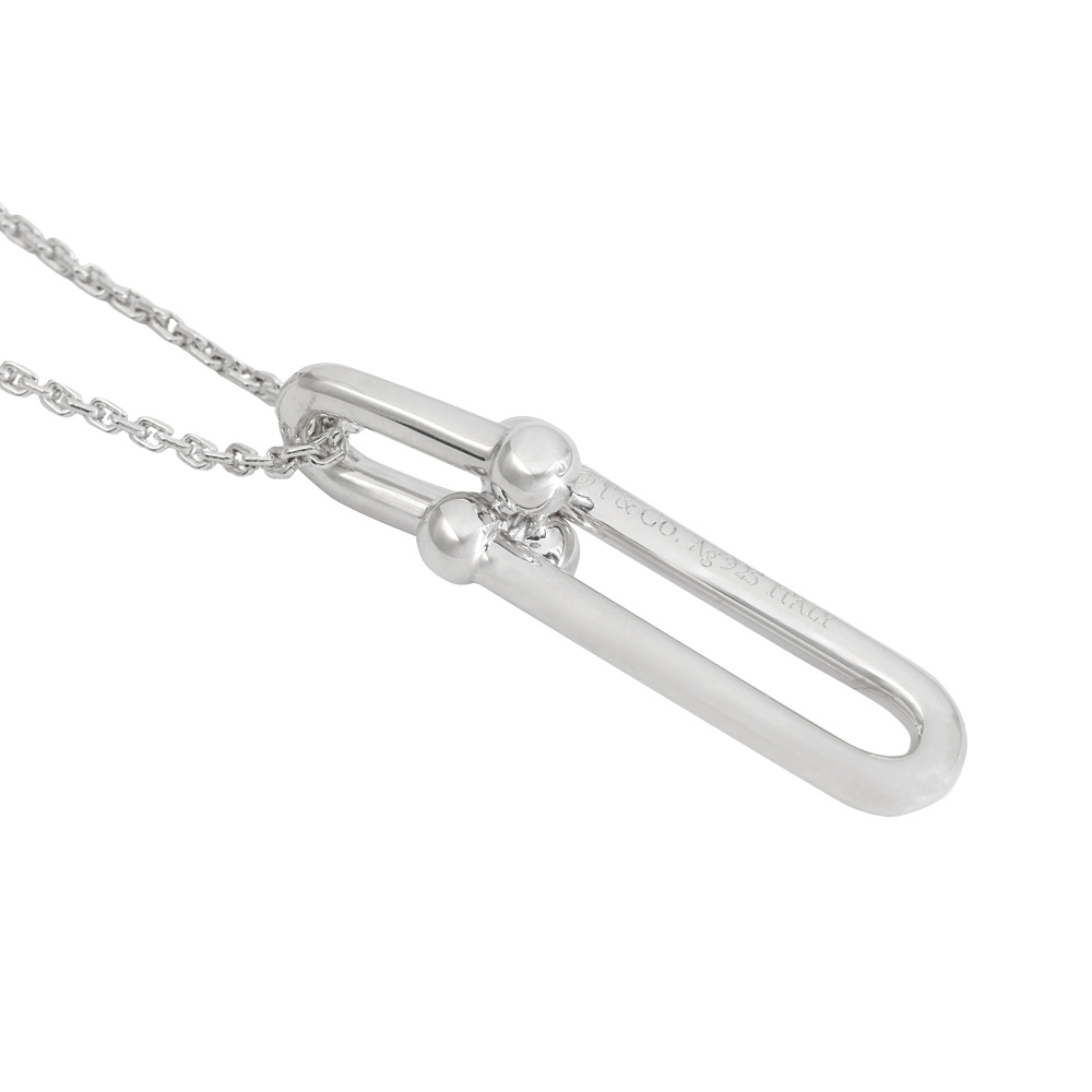 Tiffany & Co. Hardware Link Elongated Necklace Sterling Silver 63104310