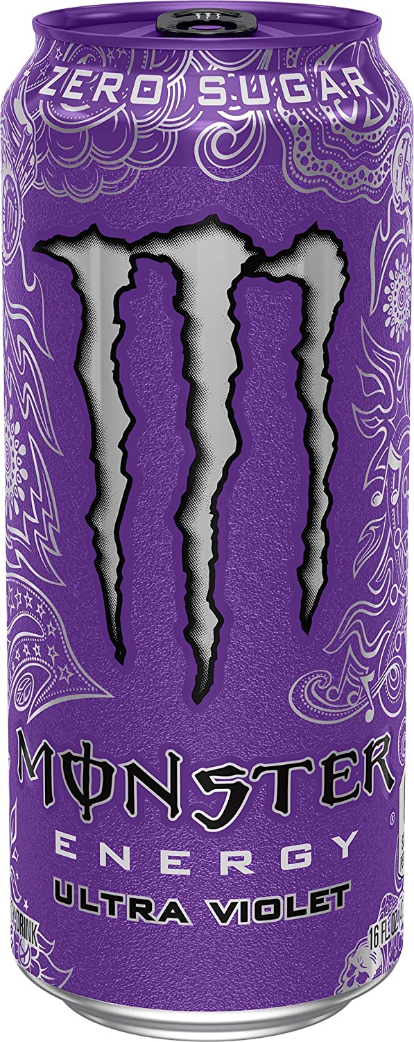 Monster Energy Ultra Violet, Sugar Free Energy Drink, 16 Ounce (Pack of 24)