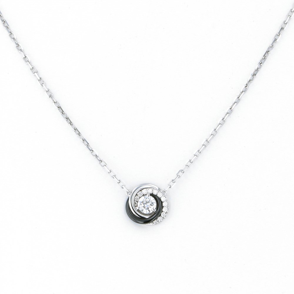 Cartier Trinity White Gold Trinity Necklace 18K White Gold & Ceramic Diamond