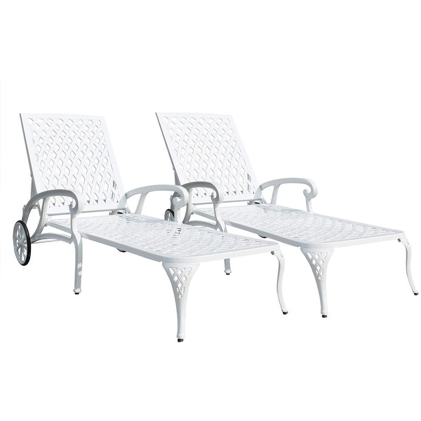 Swimming pool recliner,cast aluminum recliner with wheels set of 2