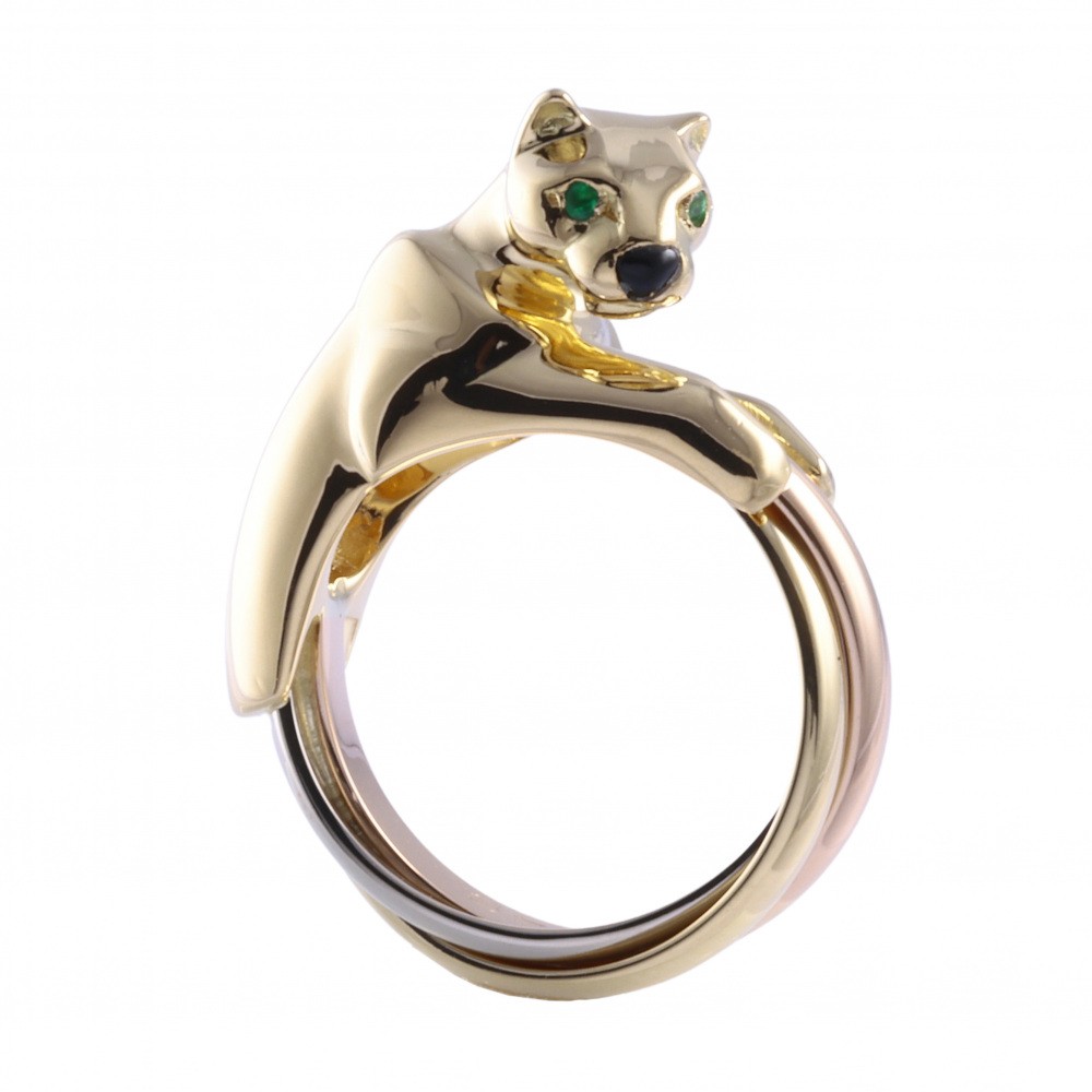 Cartier Panthère Trinity Ring #48 18K Yellow Gold