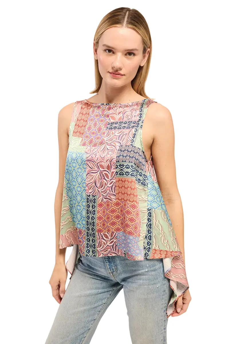 Striped Crochet-Knit Summer Top – Breathable, Handcrafted-Inspired Sleeveless Blouse