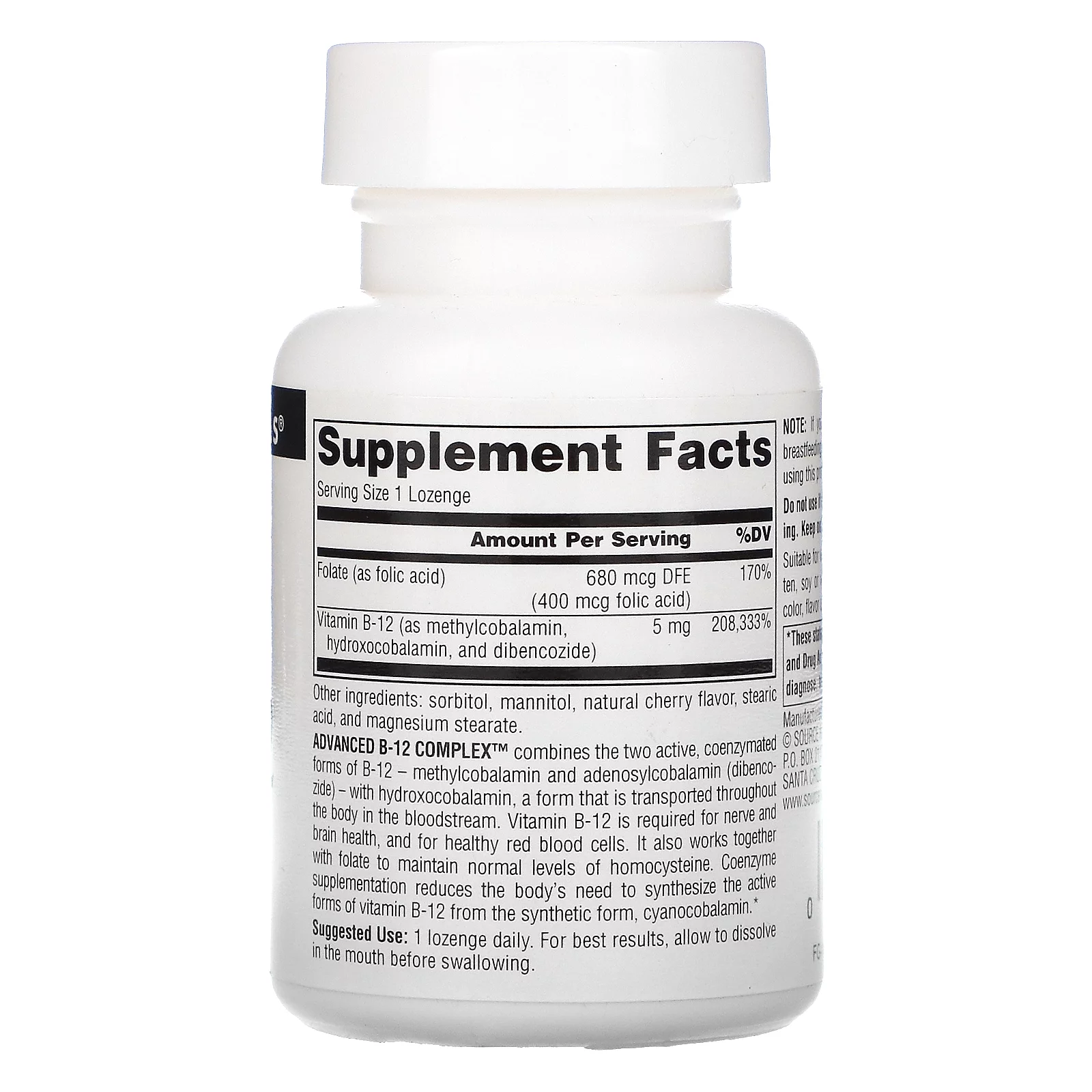 Source Naturals Source Naturals  Advanced B-12 Complex, 60 ea