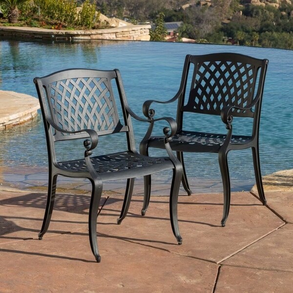 set of 2 outdoor patio cayman arch mesh chair,for garden