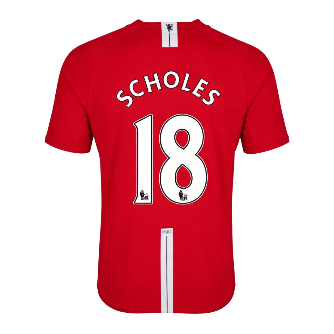Retro Soccer Jersey SCHOLES #18 Manchester United Home 2007/08