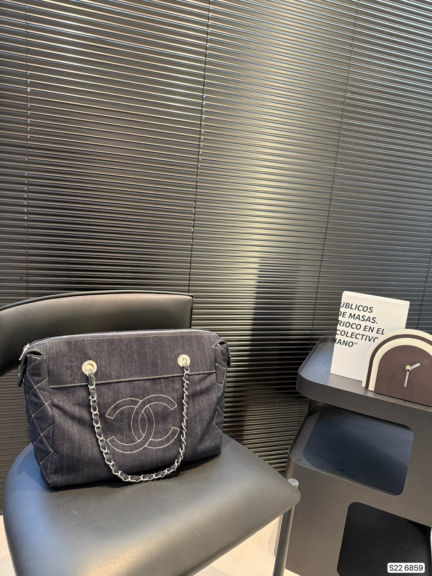 Chanel denim shopping bag - cnluxepick